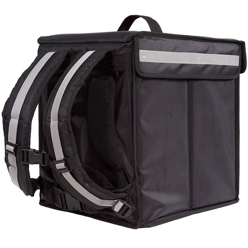 Black 600D Oxford Insulated Food Delivery Bags Beef Beer Preservation