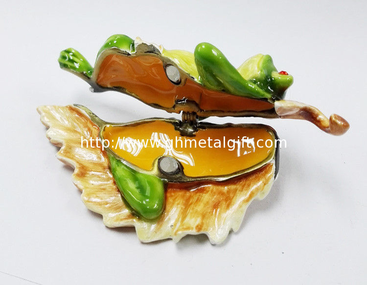 Frog enamel trinket jewelry box frog shape fancy jewelry gift box for Jewerly