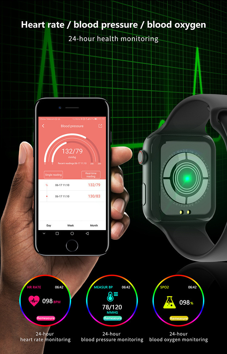 Black Wallpaper Smartwatch For Women Real Time Weather Forecast / Heart Rate Monitor
