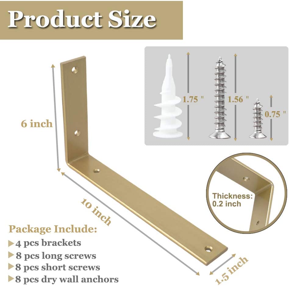 DIY Heavy Duty Carbon Steel Rustic Iron Metal Wall Floating Shelf Bracket Accessories