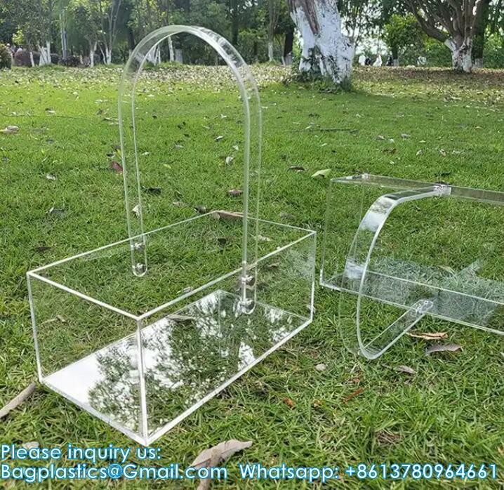 Simple Acrylic Portable Flower Basket High-End Portable Candy Gift Box Plexiglass, PMMA, Perspex sheet