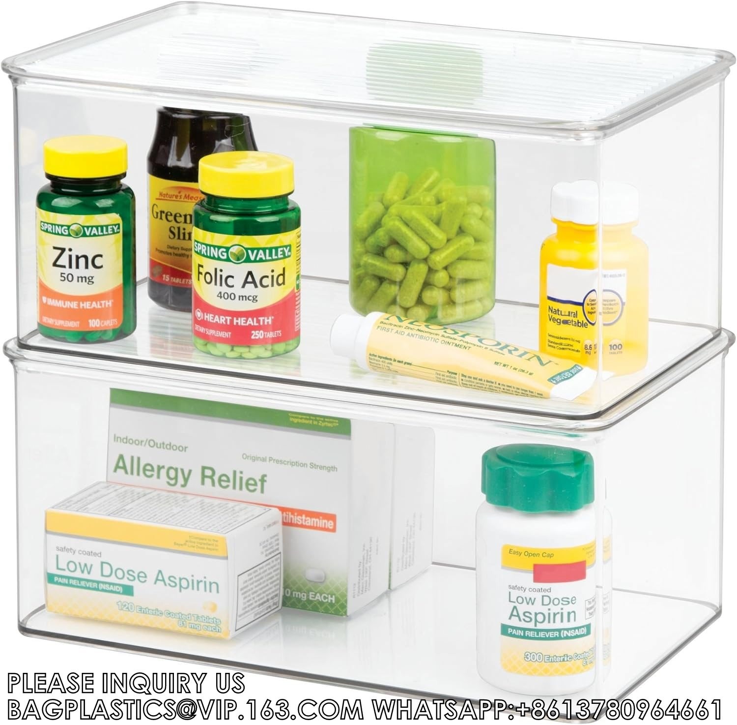 Organizer Bins- MultiPurpose & Versatile Stackable Cabinet Organizers Cosmetics, Laundry, Office Supplies