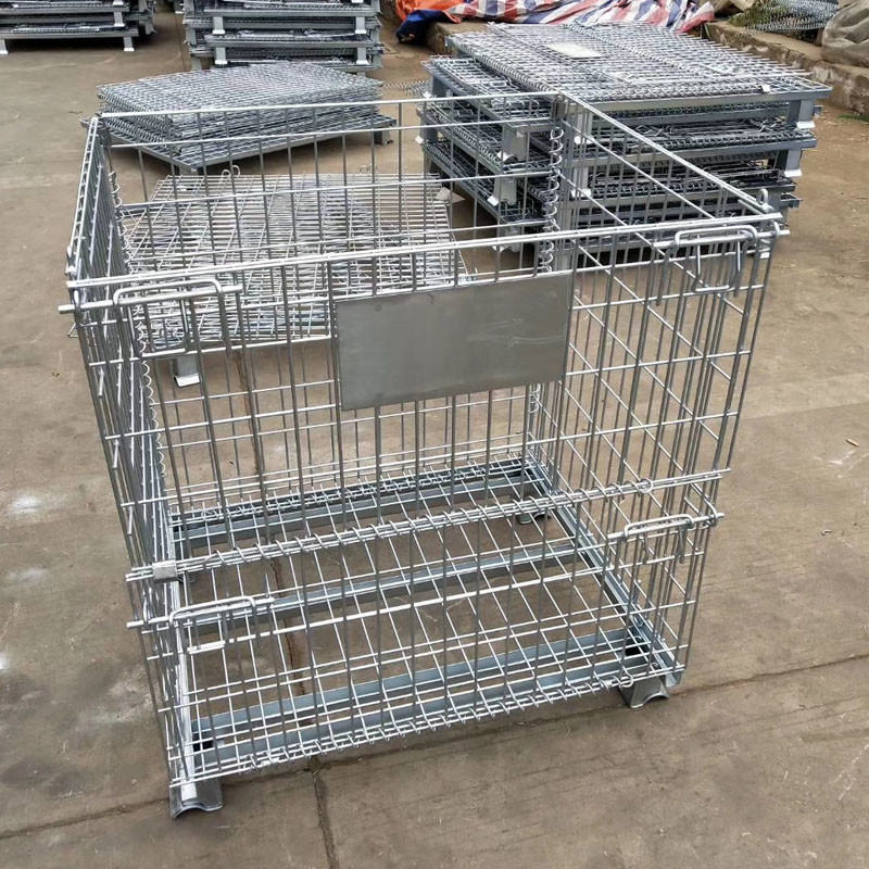 Storage Wire Mesh Cage / Foldable Wire Mesh Container 800kg-1500kg