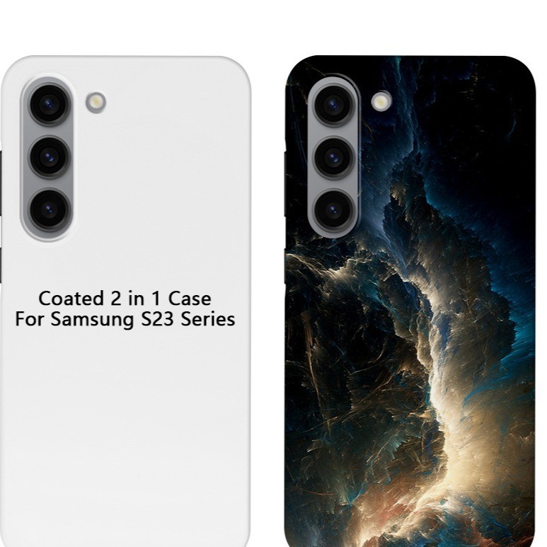 Customized Logo Sublimation Coated PBT Blank 2 in 1 Film Case For SamSung S23 S24 S25 Series