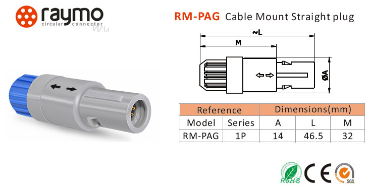 Panel Mount Circular Plastic Connectors Solder Type Aviation Plug IP68 Sealing Type