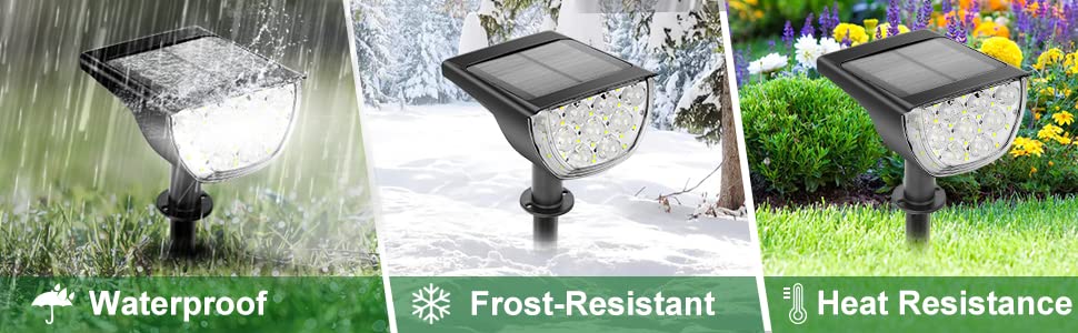 IP67 7000K LED Solar Landscape Spotlights
