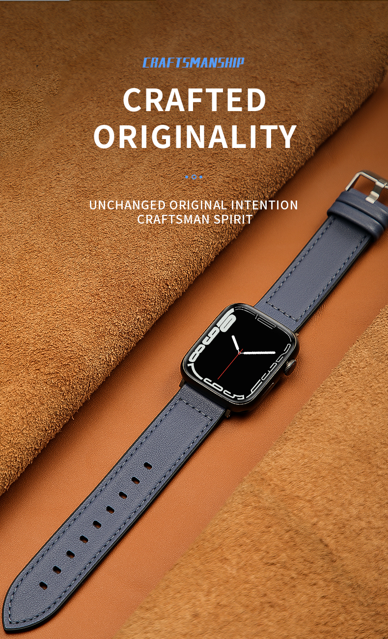22mm Silicone Leather Watch Strap for iWatch Series 6 5 4 3 2 1 SE Luxury and Durable