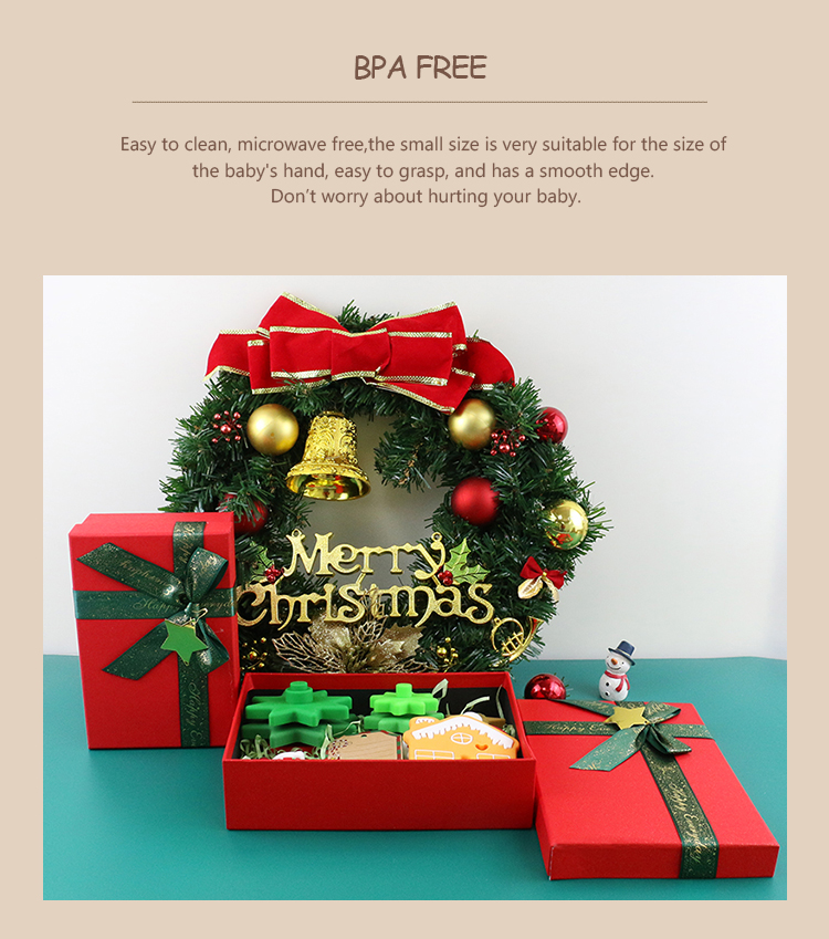 BPA Free Baby Silicone Toys , Christmas Tree Stacker For Kids Teether