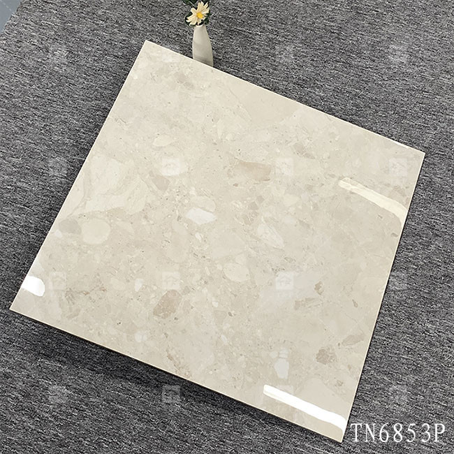 Full Body Gray Color Marble Look Porcelain Glossy Tile For Interior Floor And Wall