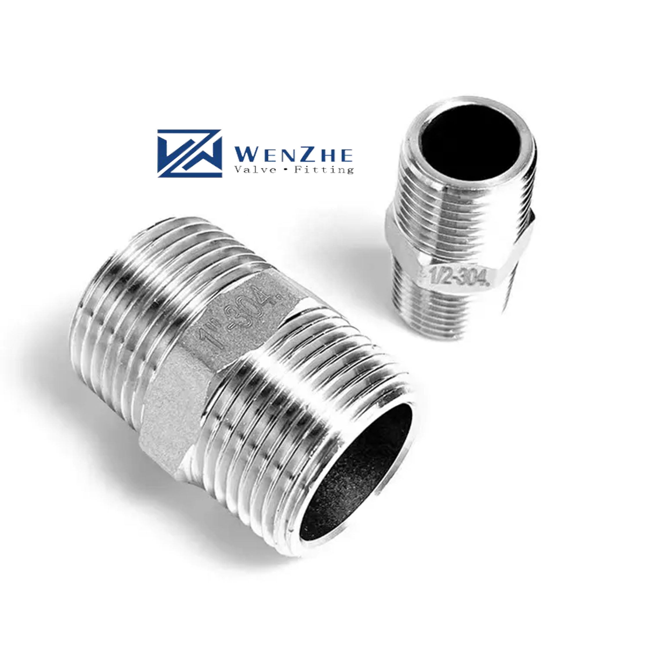 1/4''--4.0'' Stainless Steel 201 304 316 Short Hex Thread Nipple for Hydraulic Bsp Npt Plumbing