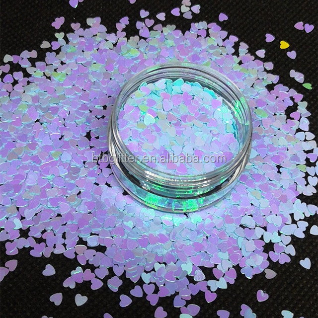 Customizable Love Heart Shaped Glitter Heart Nail Art Craft in 365 Colors for OEM/ODM Services
