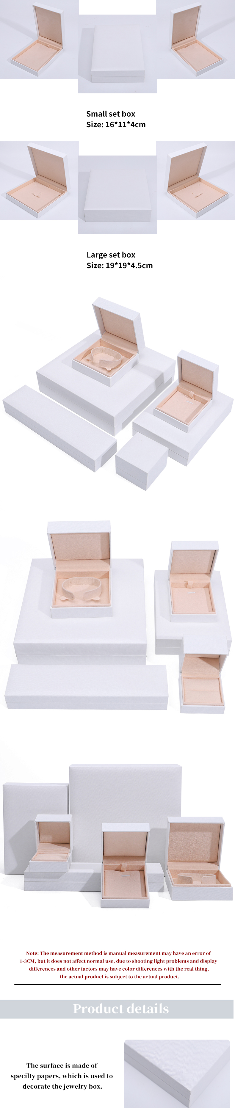 Custom 9x9x4cm Jewelry White Paper Box for Bracelet Earrings Necklace Ring Packaging