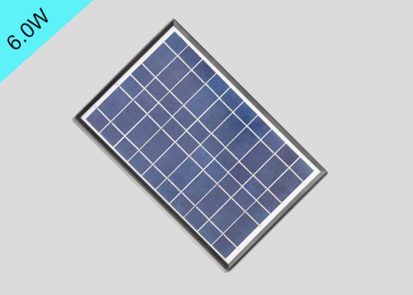 Quality 5V Small Monocrystalline Solar Panels 6w 1260mA Short Circuit Current With Plastic Frame for sale