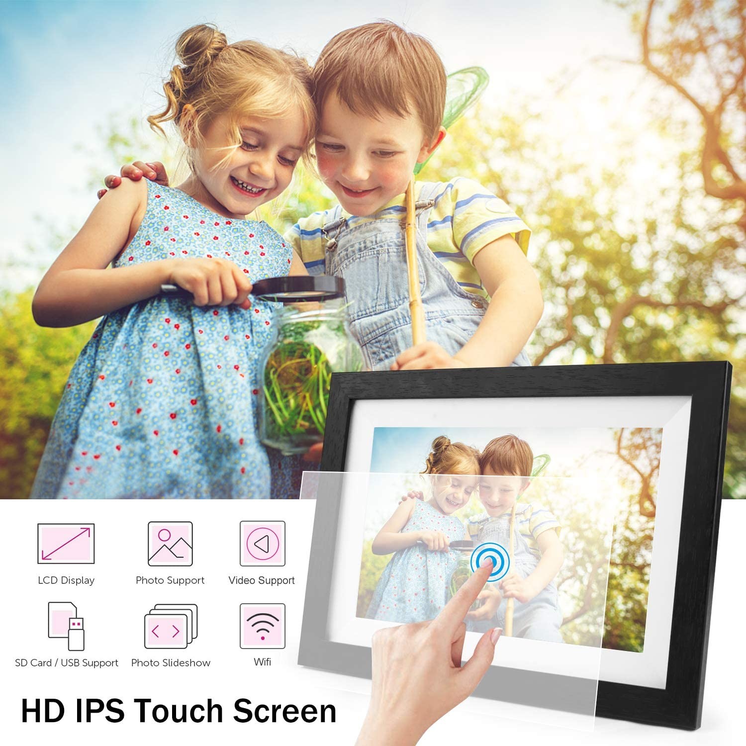 10 Inch RK3126 Quad Core Digital Photo Frame with LED Display and 1280*800 Resolution