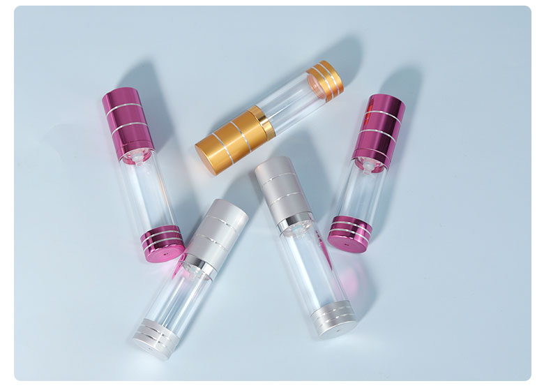 Collar Material PP 15ml 30ml 50ml Luxury Design AS Material Round Shape Lotion Serum Cream Refillable Airless Bottle