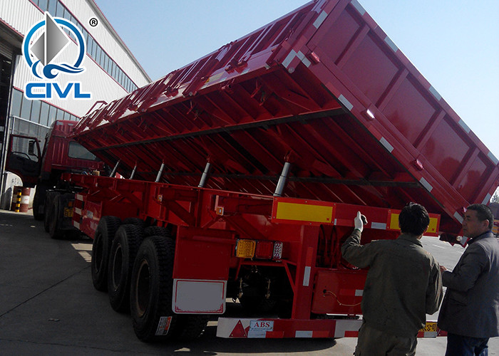 SINOTRUK Front Lifting 50 Ton 3 Axle Semi Trailer Dump Truck