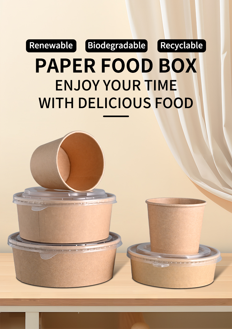 Portable Durable Cardboard Food Containers Paper Food Storage Containers
