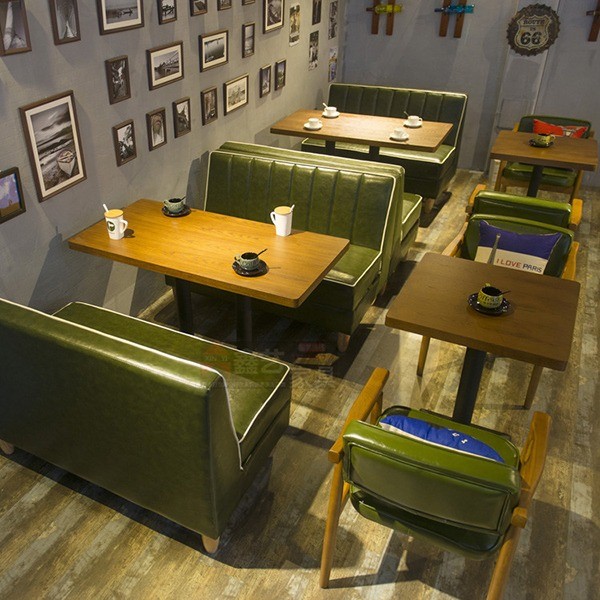 Custom Dining Furniture Green Wood Chair Cafe Loft Table Hotel Restaurant Banquet