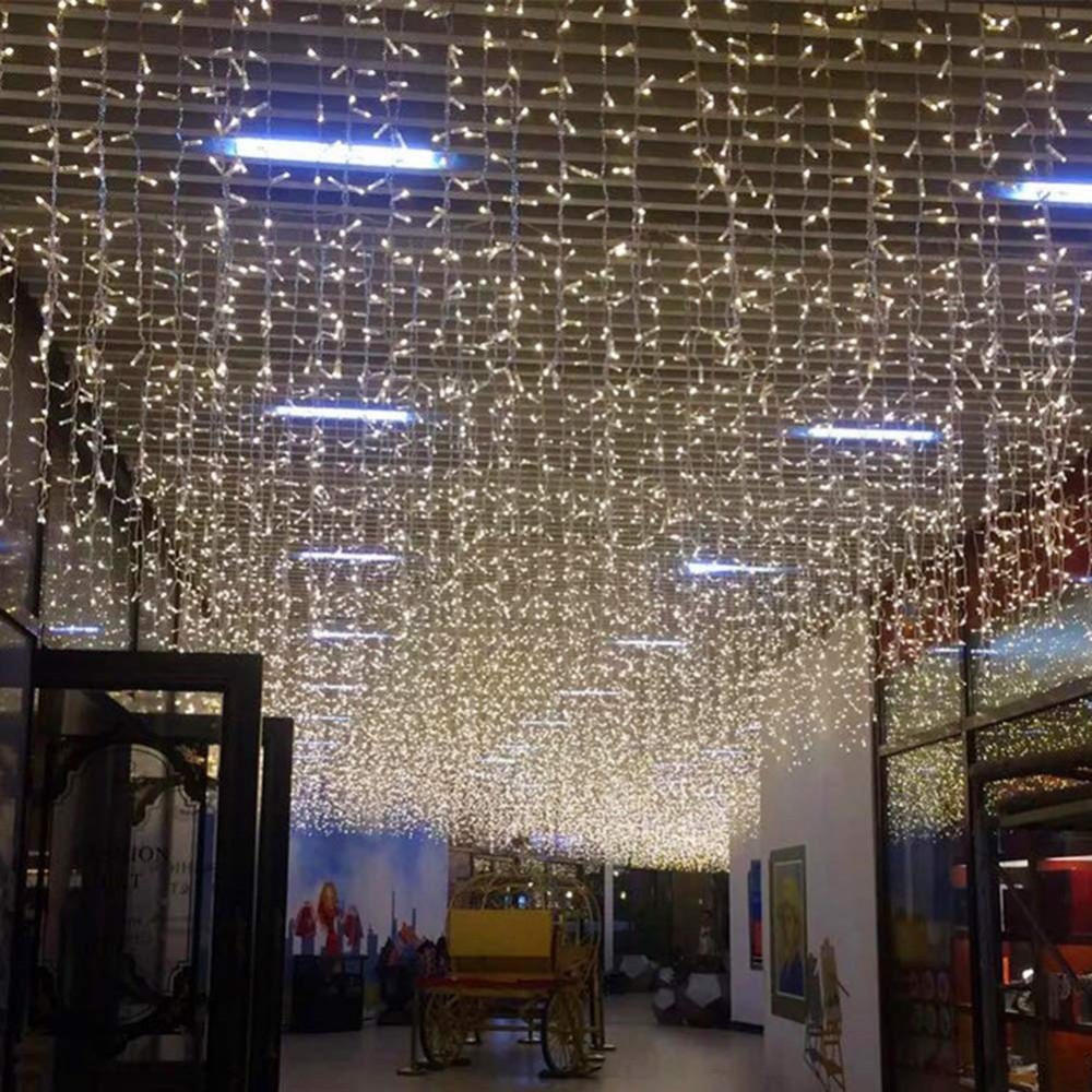 96 LED Curtain Icicle Lights 3m For Christmas Decoration