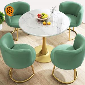 Buy cheap Waterproof Modern Restaurant Table Round Marble Dining Table Set product