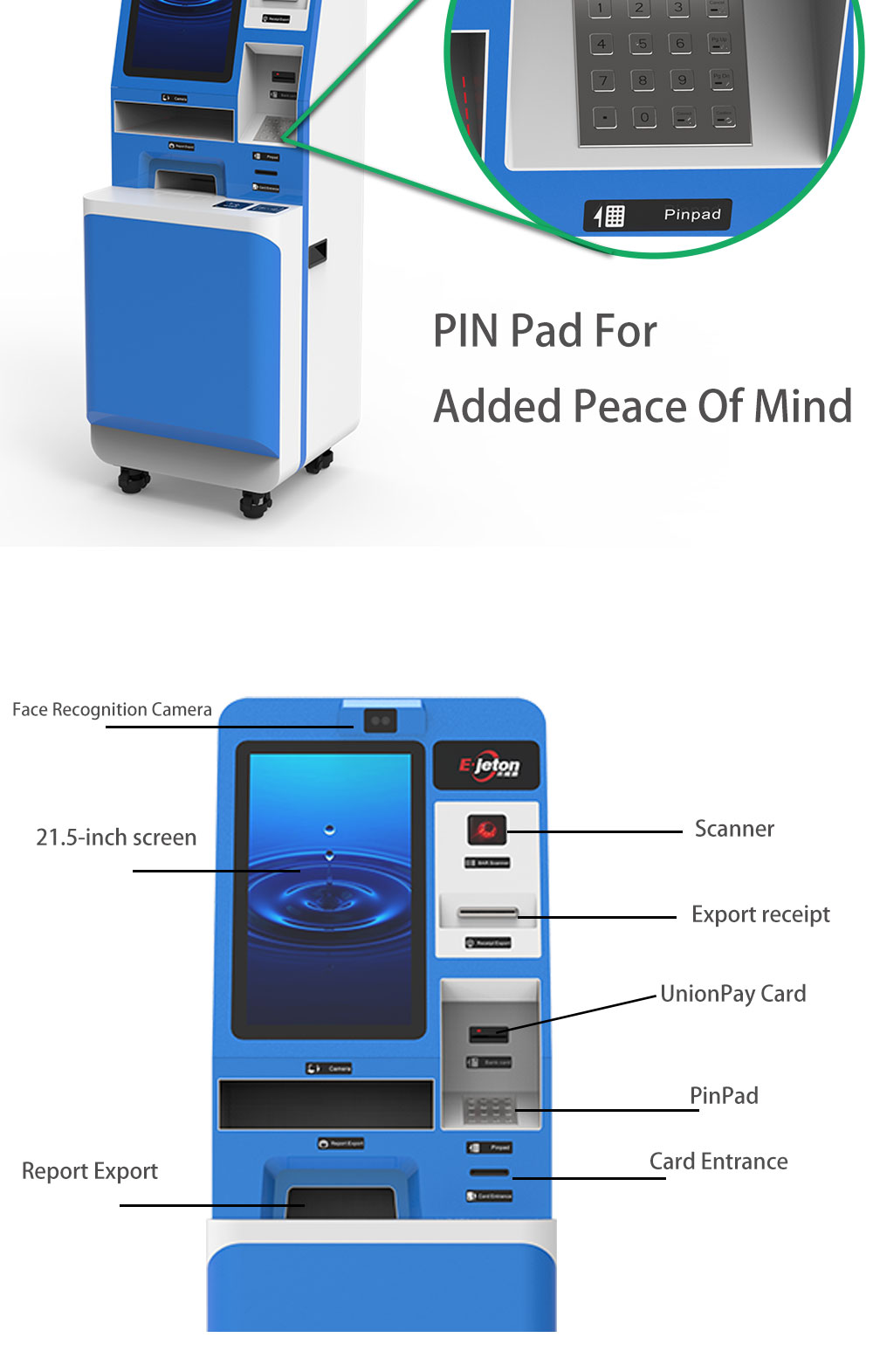 SDK Floor Standing Touchscreen Kiosk All In One Multi Touch Screen Kiosk