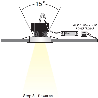100V - 277V AC COB Led Down Lights 15W Round Fire Proof Fixture Long Warranty 5 Years