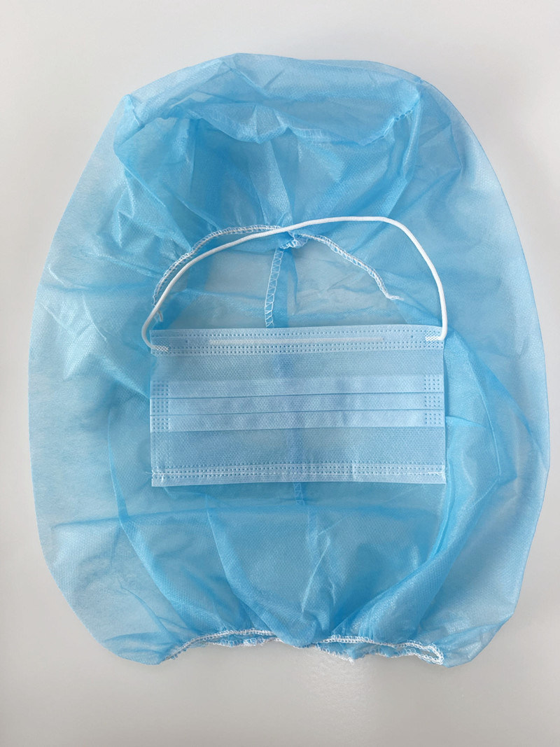 Food Processing Industry Workshop Factory Disposable Non-Woven PP Ninja Balaclava Head Cover Hood Astronaut Space Pirate Cap with 2 Layer Face Mask