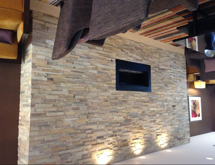 Lightweight PVC Artificial Cultured Stone Panel 3D PU Polyurethane Faux Wall Veneer