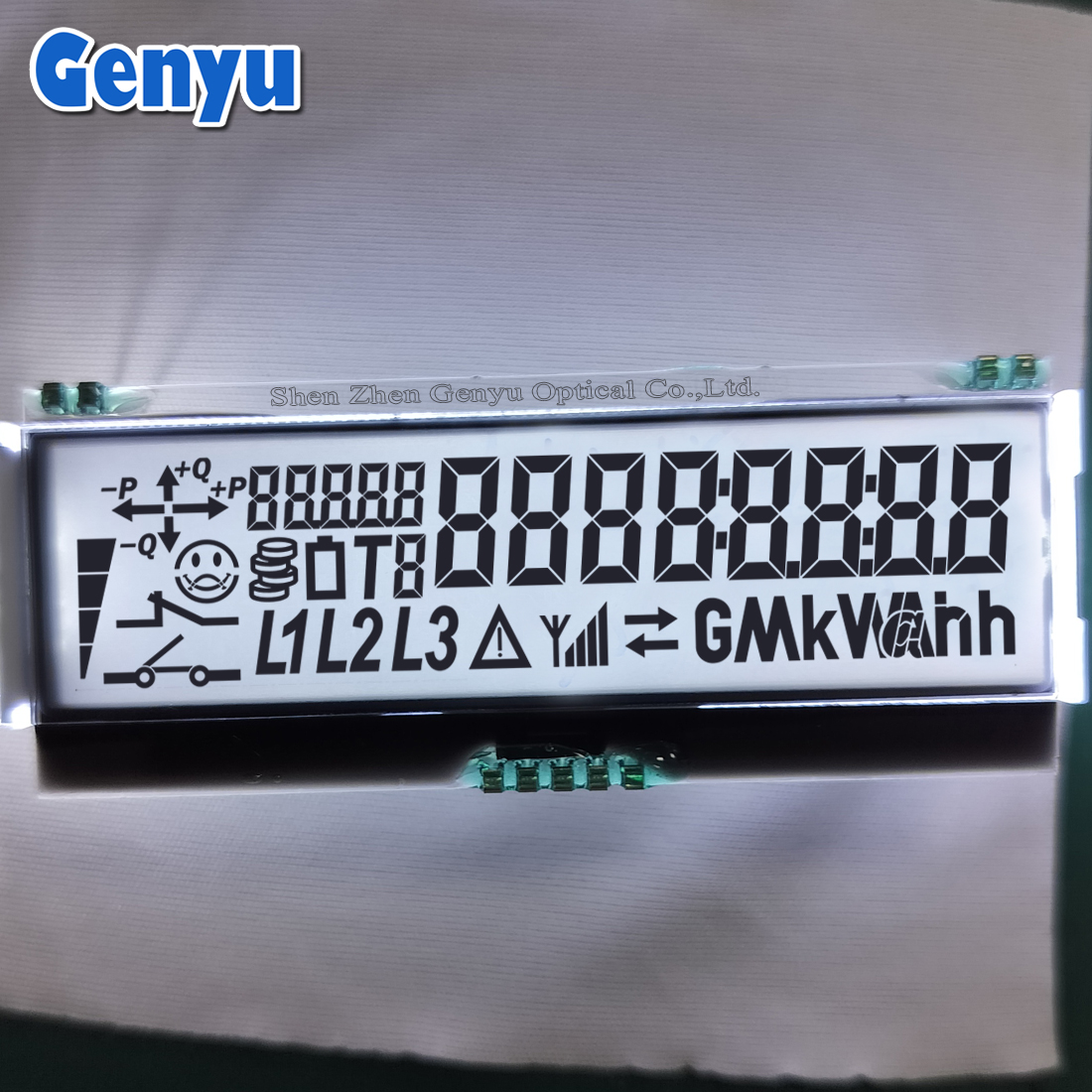 Custom Size Lcd Screen 7 segment lcd display HTN blue with White backlight for water machine