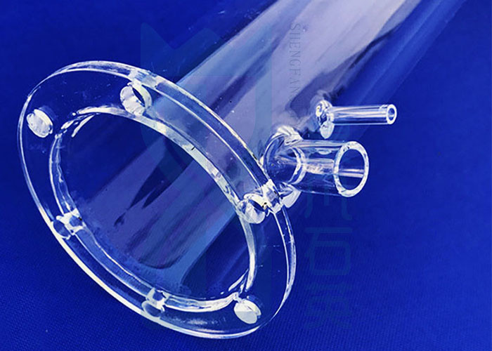 High Quality Polished Quartz Glass Tube Quartz Tube With Flange End