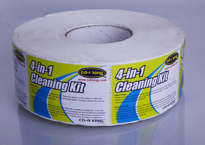 Customized glossy waterproof adhesive sticker label roll for cleaning kit packaging