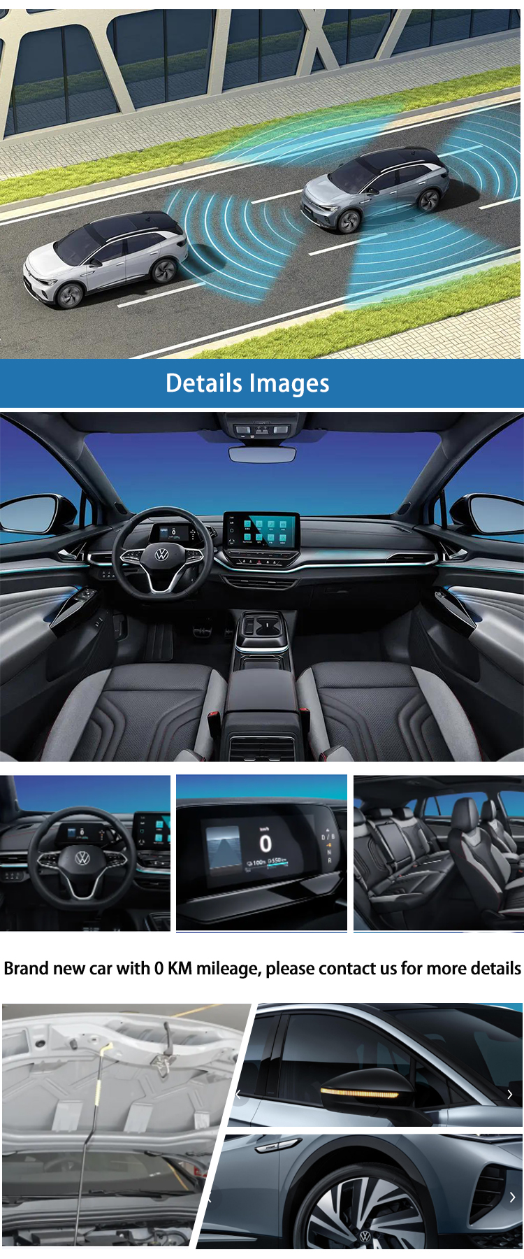 secure Used Volkswagen Electric Car Powered Pure Electric Vehicle SUV