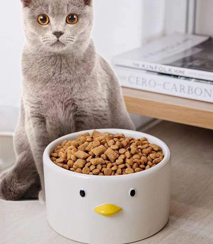 Personalized Ceramic Pet Bowl Chicken Shape For Cat Dog Food Water OEM