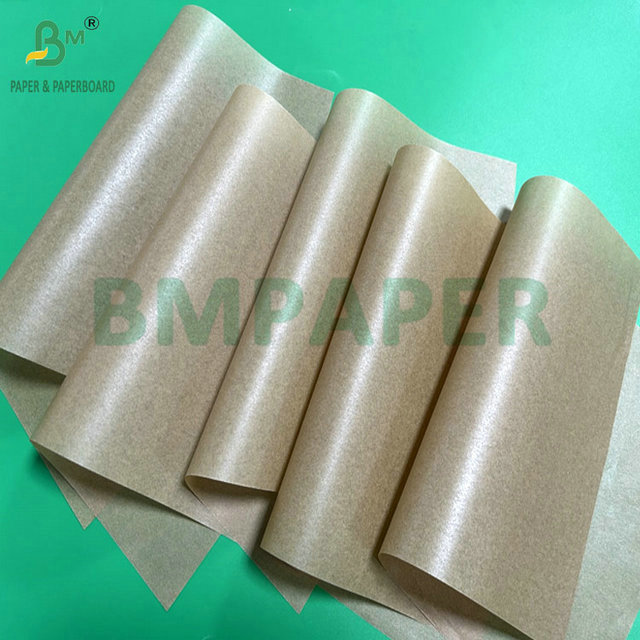4 x 3 feet 30gsm 40gsm Kraft Color Silicone Parchment Paper For Baking Food 