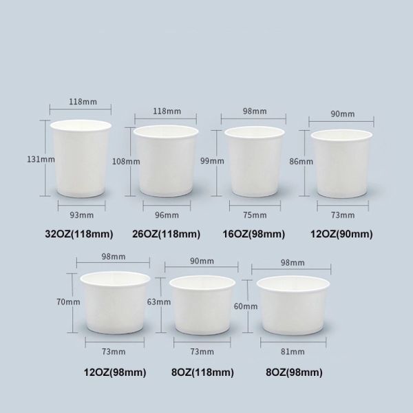 Disposable 8oz 12oz 16oz 20oz 24oz soup tub with lid Eco Friendly Take Away Food Snack Packaging