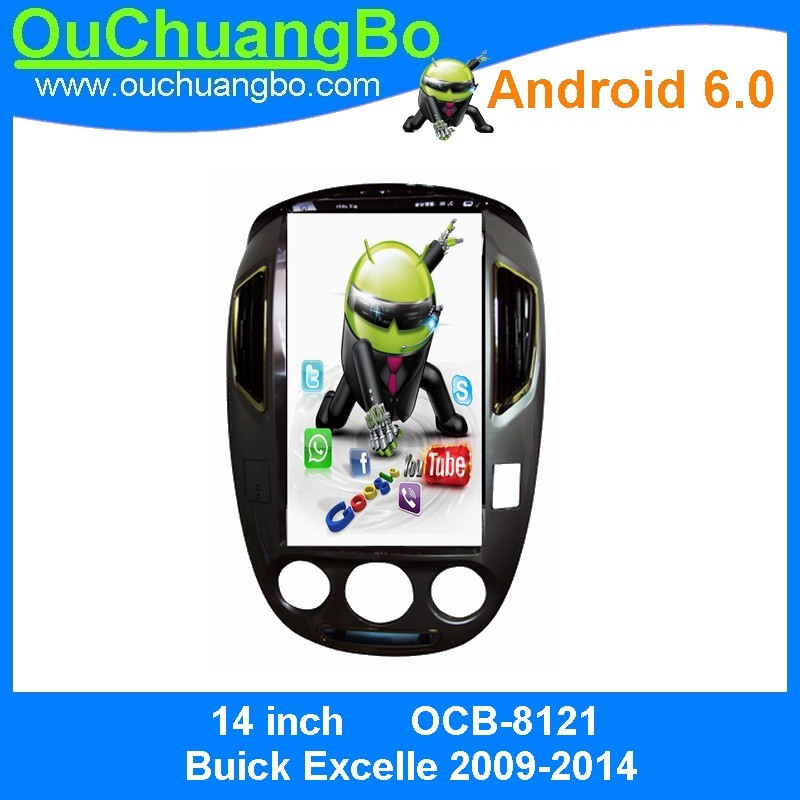 Ouchuangbo 14 inch digital screen dvd for Buick Excelle 2009-2014 with radio dual zone reverse camera androi 6.0 system