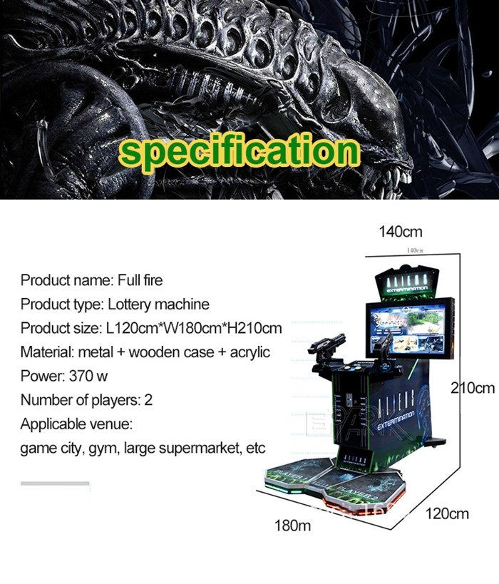 2 Players Shooting Game Machine 42" Aliens Extermination With Pedal