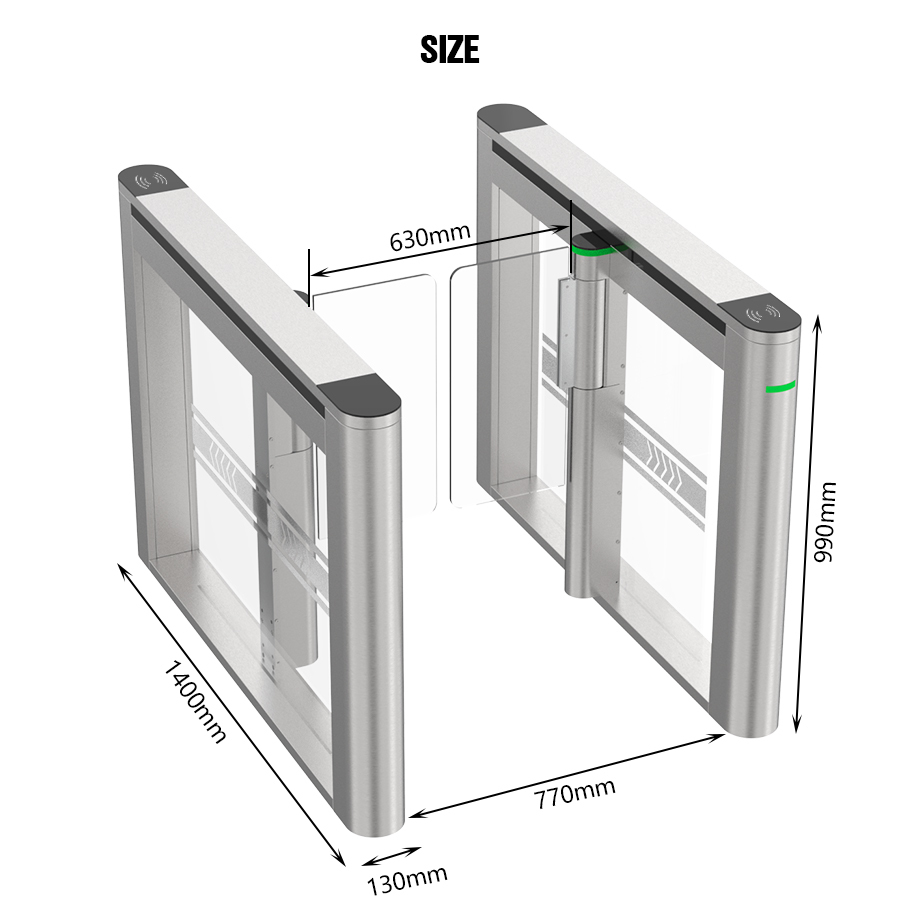 Full Automatic Bidirectional Swing Barrier Turnstile IP54 Access Control Swing Gate