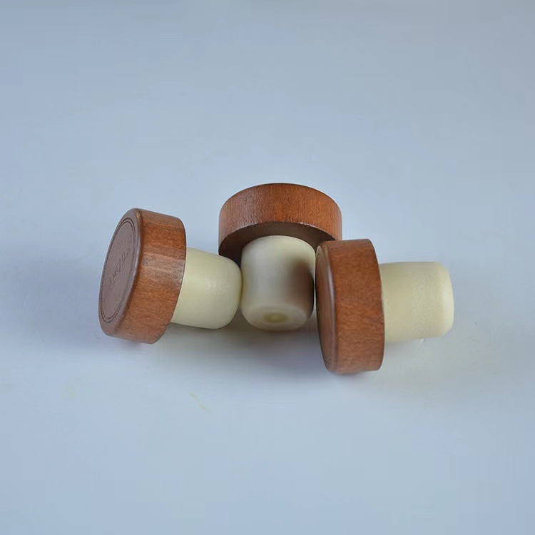 T Shaped Wine Stopper Non Refillable Wooden And Rubber Sealing For Industrial