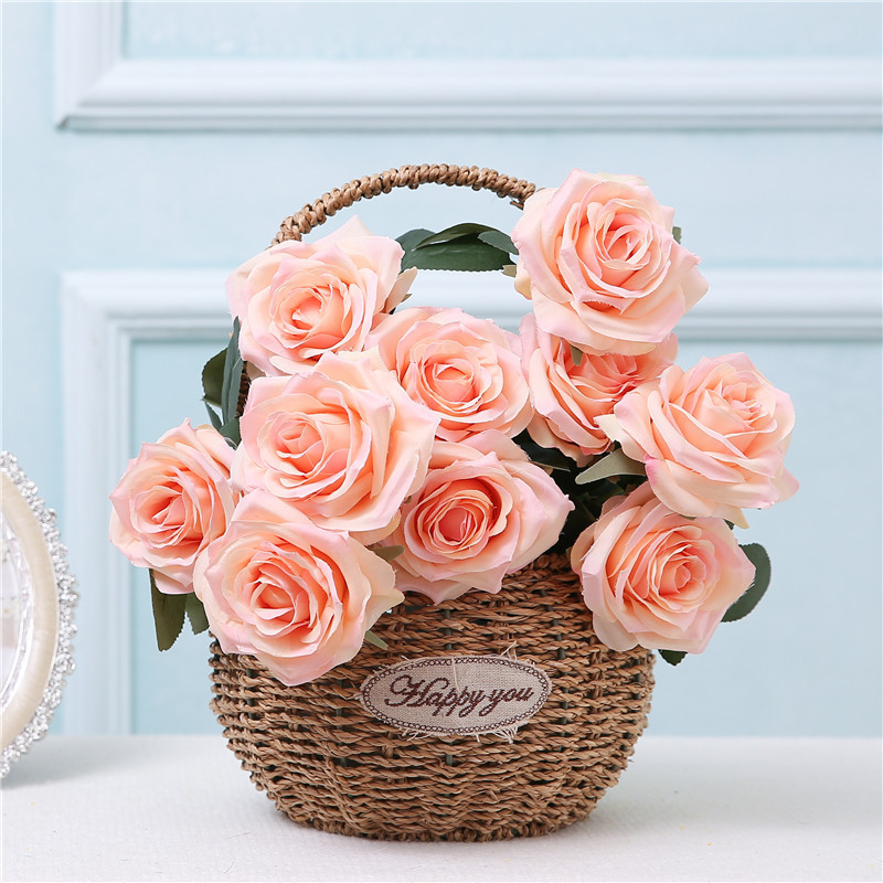 10 French style simulated rose bouquets, wedding decoration flowers, home decorations, simulated rose bouquets