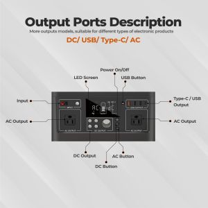 High Quality 500W 520wh Portable Power Station Lithium Battery Solar Inverter
