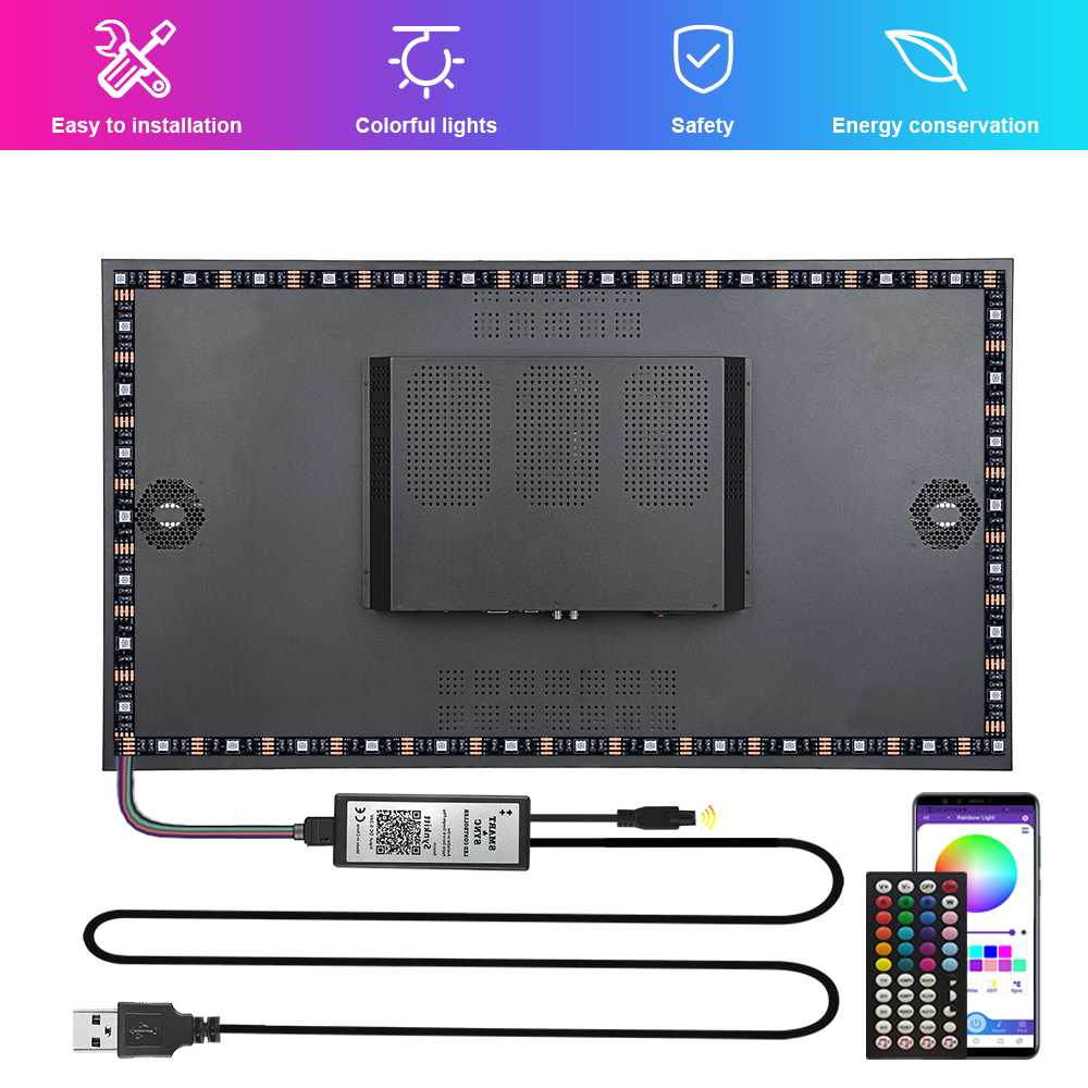 Bedroom Immersion Self Adhesive LED Strip Sticky Back RGB Colors