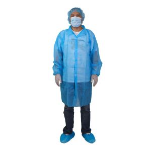 China Blue Medical Disposable Lab Coats PP 30G Nonwoven Hospital on sale
