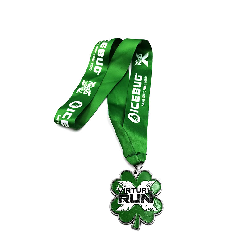four leaf clover virtual Custom Running Medals