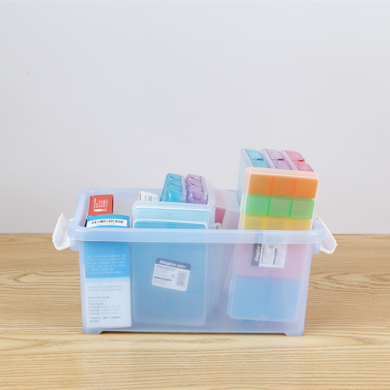 5L 15L Yards Clear Car Plastic Organizer Box With Handle