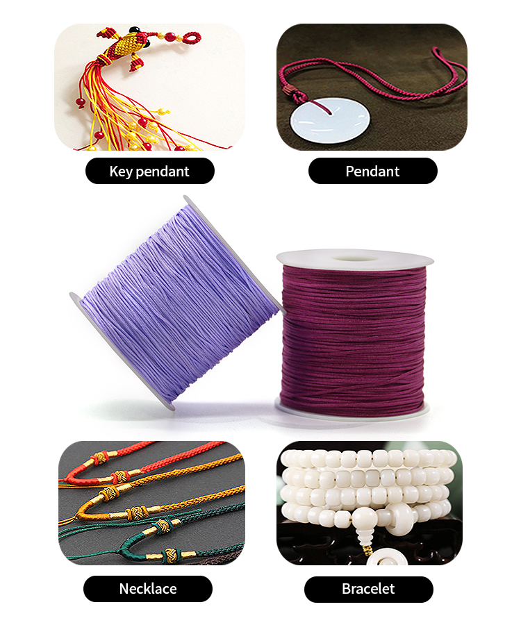Singal or Rainbow Color 0.8mm Nylon Cord for DIY Jewelry Accessories Directly Supply