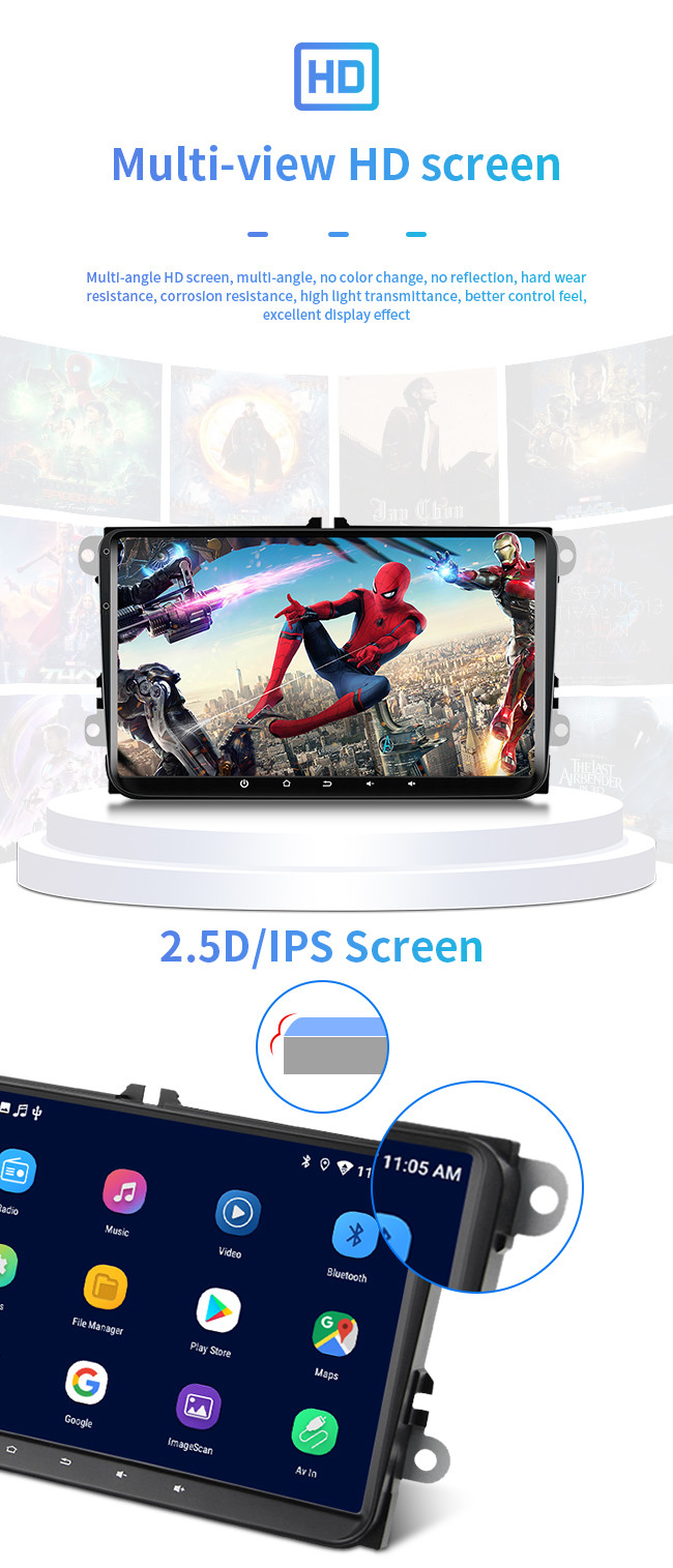 9 Inch Car Android GPS Navigation For VW 1080P Screen Canbus Carpler Multimedia