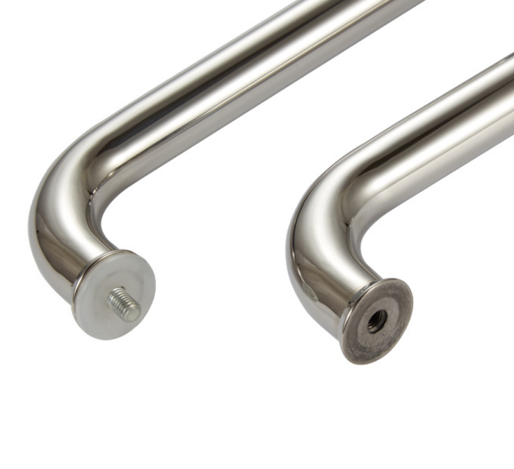Tempered Glass Pull Handle with SS304 Vertical Stainless Steel Adjustable Design