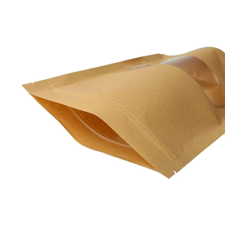 3.5" X 5.5" Stand Up Pouches Bags , Kraft Paper Bags With Window