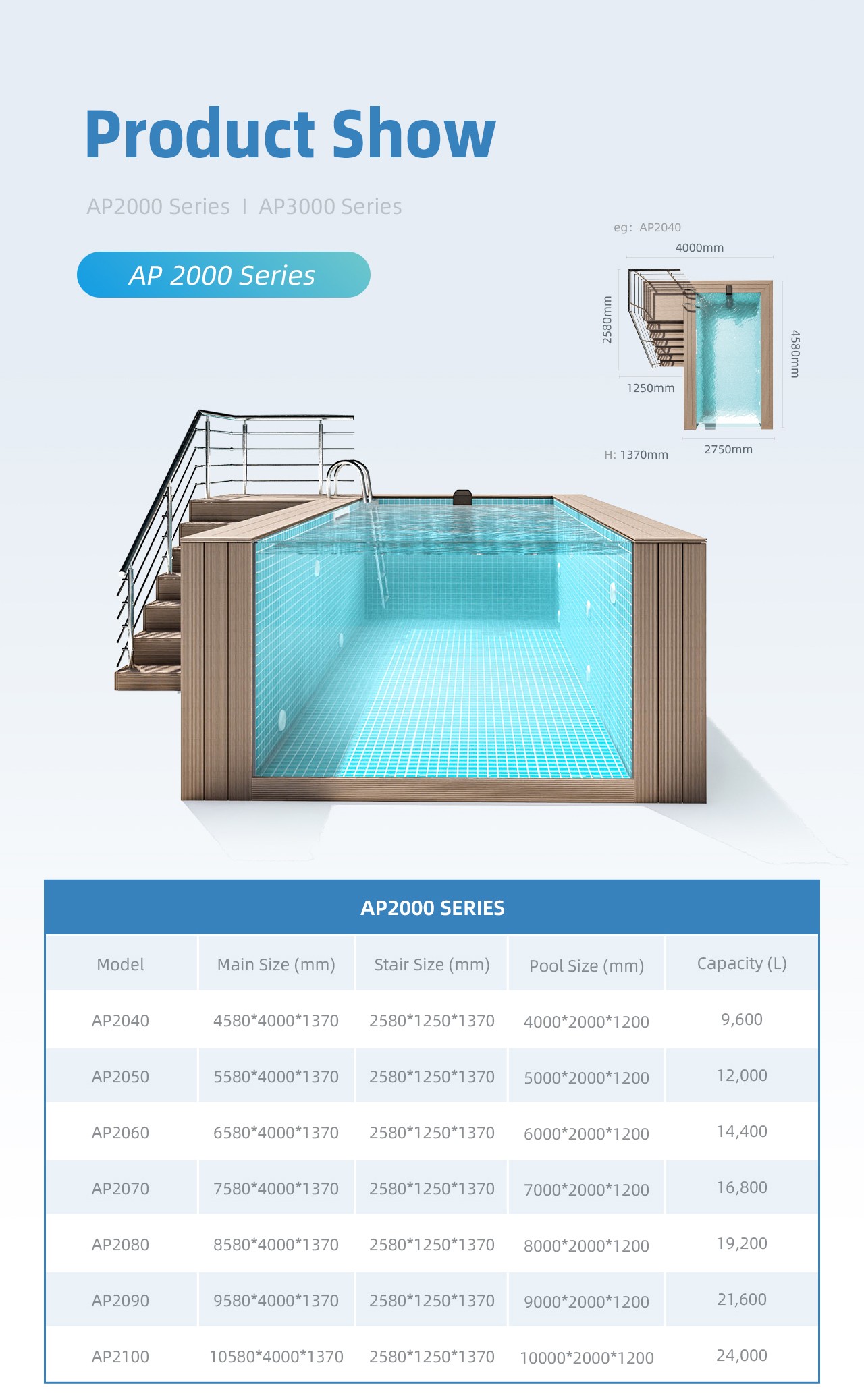Hotel Backyard Fiberglass Infinity Pool with Acrylic Glass Design and Extra Large Size